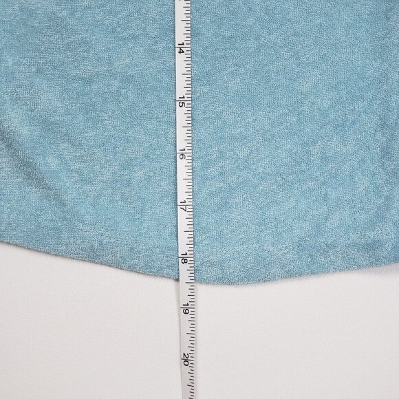 Andie The Cropped Button Up Sz Small Cabana Blue Terry Cloth Lounge & Resort Top - Picture 7 of 16